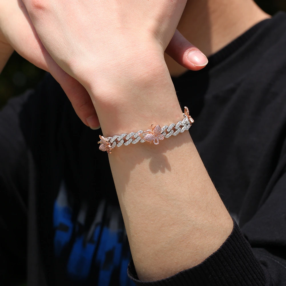 Mini Butterfly Pink Cz Punk Miami Link Bling Bling Jewelry For Gift 9mm Cuban Bracelet With Butterfly 9inch Ankle
Mini Butterfly Pink Cz Punk Miami Link Bling Bling Jewelry For Gift 9mm Cuban Bracelet With Butterfly 9inch Ankle