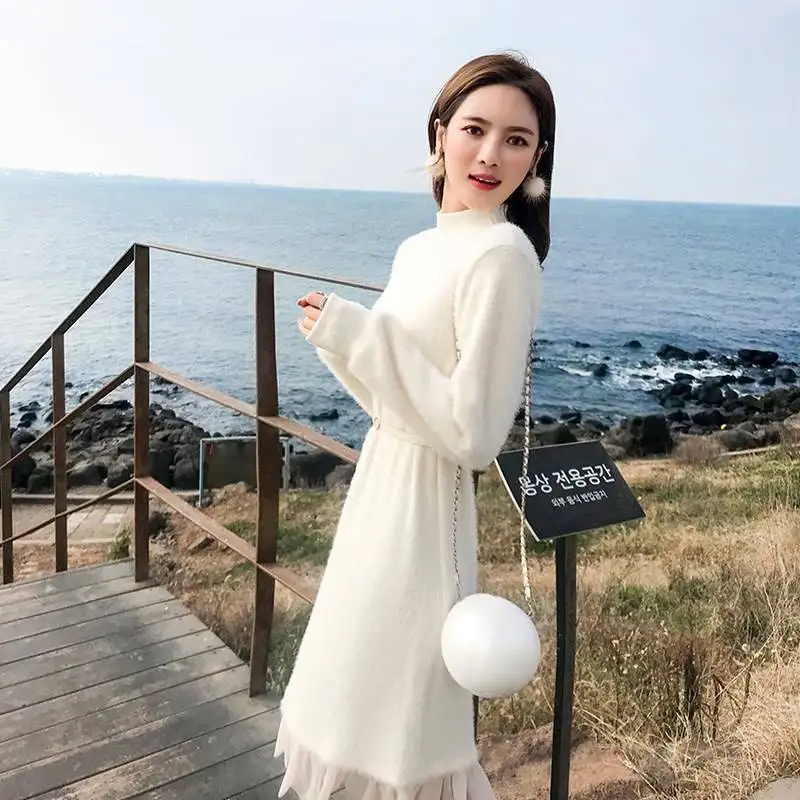 Bottoming Shirt Lace Plush Female Vestidos TopHalf-High Collar Dress Women Autumn And Winter New Style Korean Mid-Length Jackets
Bottoming Shirt Lace Plush Female Vestidos TopHalf-High Collar Dress Women Autumn And Winter New Style Korean Mid-Length Jackets