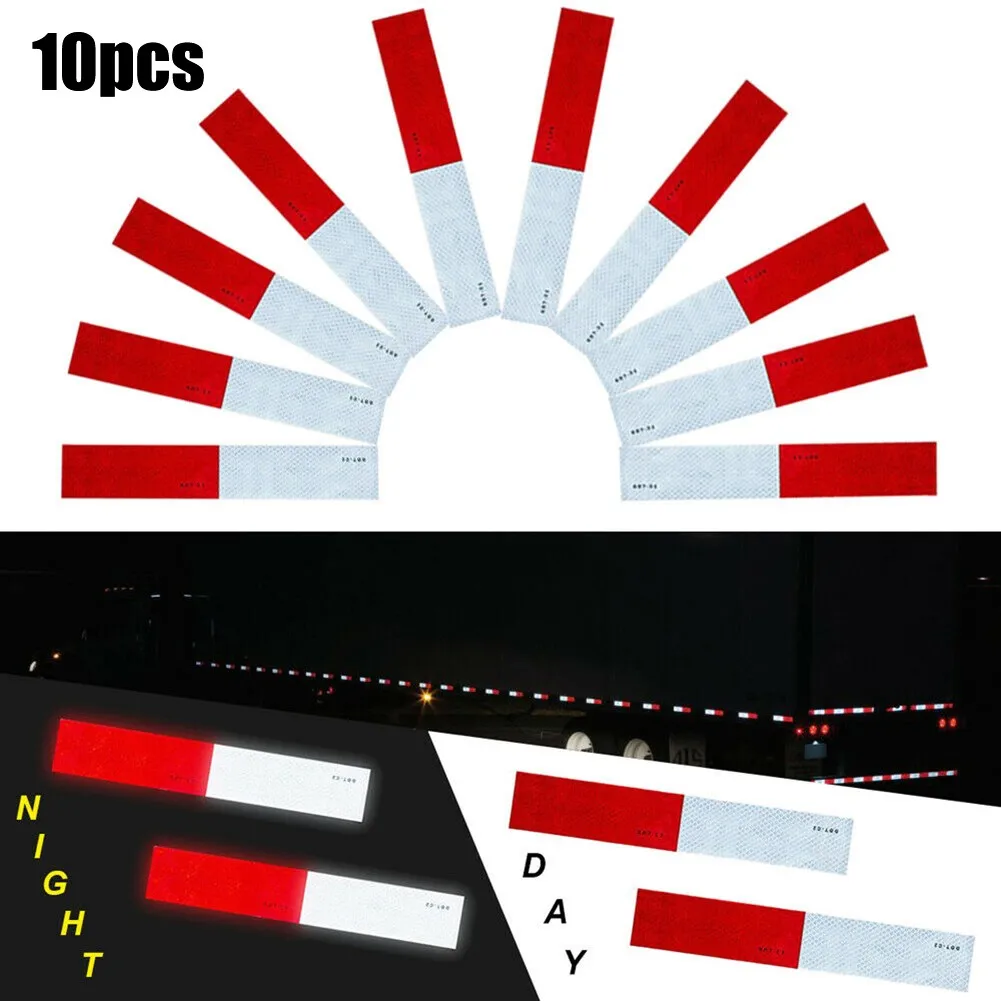 10 Pcs 2x12 Inch Night Driving Safety Reflective Tape Stickers Kits Red White Strips Trailer Motorhome Car Accessories
10 Pcs 2x12 Inch Night Driving Safety Reflective Tape Stickers Kits Red White Strips Trailer Motorhome Car Accessories