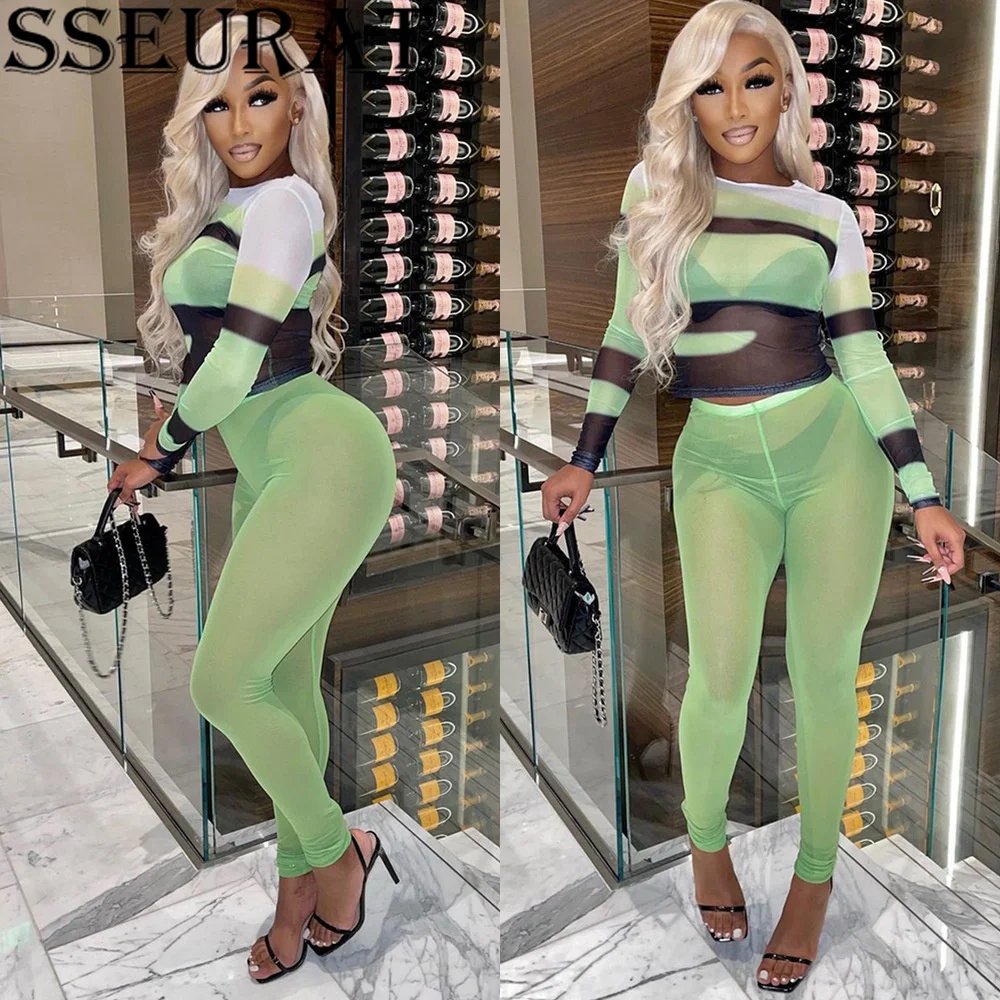 SSEURAT Autumn Long Sleeve mesh Patchwork See Through Tops Leggings 2 Pieces Women Sets Streetwear Tracksuit
SSEURAT Autumn Long Sleeve mesh Patchwork See Through Tops Leggings 2 Pieces Women Sets Streetwear Tracksuit