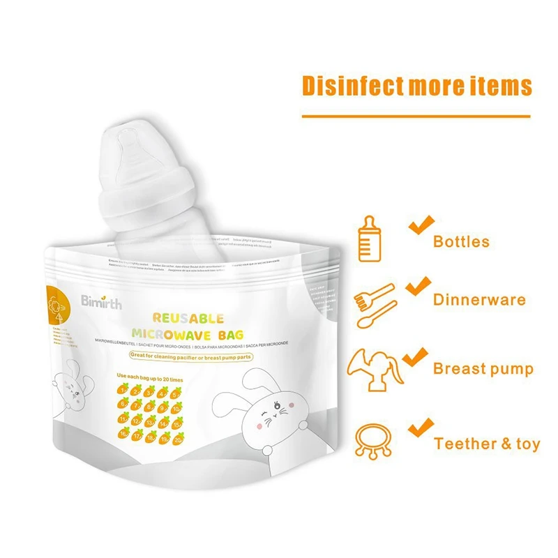Bimirth 16Pc Microwave Steam Bags Reusable Microwave Breast Pump Steam Bags with Zipper for Baby Bottles
Bimirth 16Pc Microwave Steam Bags Reusable Microwave Breast Pump Steam Bags with Zipper for Baby Bottles