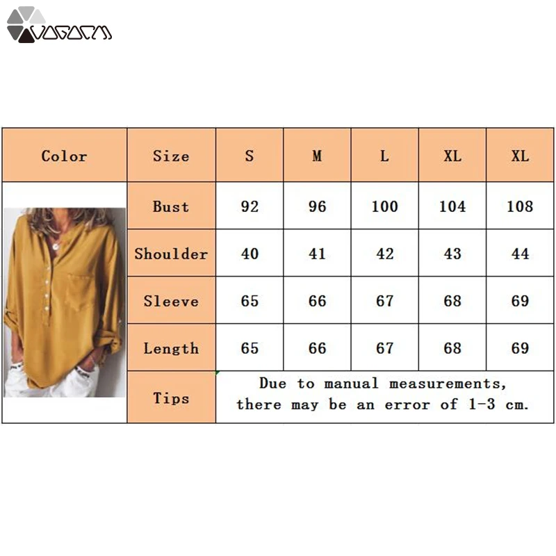 Fashion Women Summer V-neck Blouse Loose Casual Long Sleeve Button Shirts Solid Color Pocket Female Office Work Shirt Tops
Fashion Women Summer V-neck Blouse Loose Casual Long Sleeve Button Shirts Solid Color Pocket Female Office Work Shirt Tops