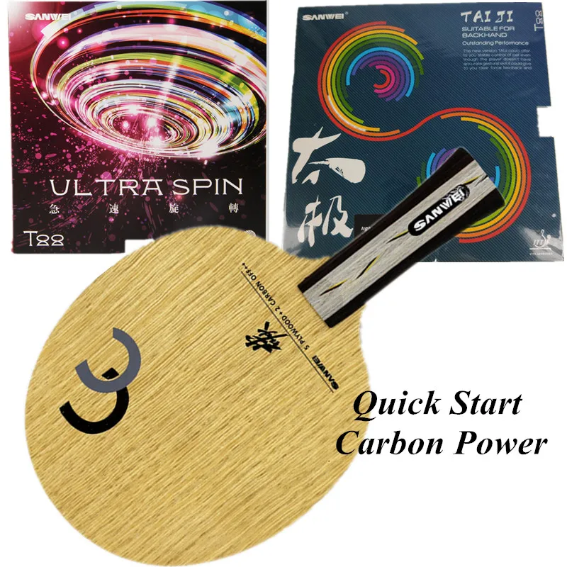 Sanwei CC (5+2 Carbon, OFF++) with Professional Rubber TAIJI Light TT88 ULTRA SPIN Finished Racket
Sanwei CC (5+2 Carbon, OFF++) with Professional Rubber TAIJI Light TT88 ULTRA SPIN Finished Racket