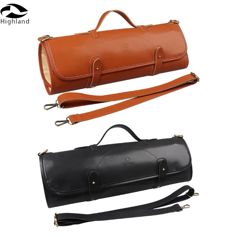

Balck Brown black Portable Rolling Kitchen Chef Knife Roll Bag Synthetic Leather Knife Carrying Storage Case Outdoor cutlery bag