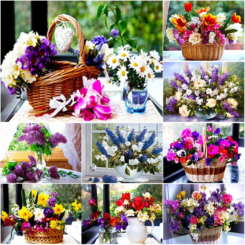 5D DIY Scenery Diamond Painting Flower Basket Diamond Embroidery Cross Stitch Full Square Round Drill Manual Art Home Decor Gift
5D DIY Scenery Diamond Painting Flower Basket Diamond Embroidery Cross Stitch Full Square Round Drill Manual Art Home Decor Gift