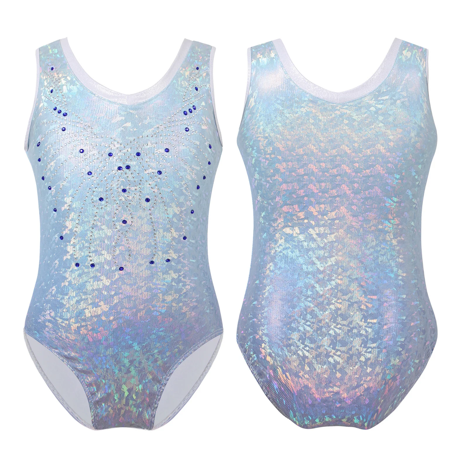 Kids Girls Stylish Clothing Sleeveless V Neckline Imitation Diamond Decor Bright Bronzing Cloth Gymnastic Leotards
Kids Girls Stylish Clothing Sleeveless V Neckline Imitation Diamond Decor Bright Bronzing Cloth Gymnastic Leotards