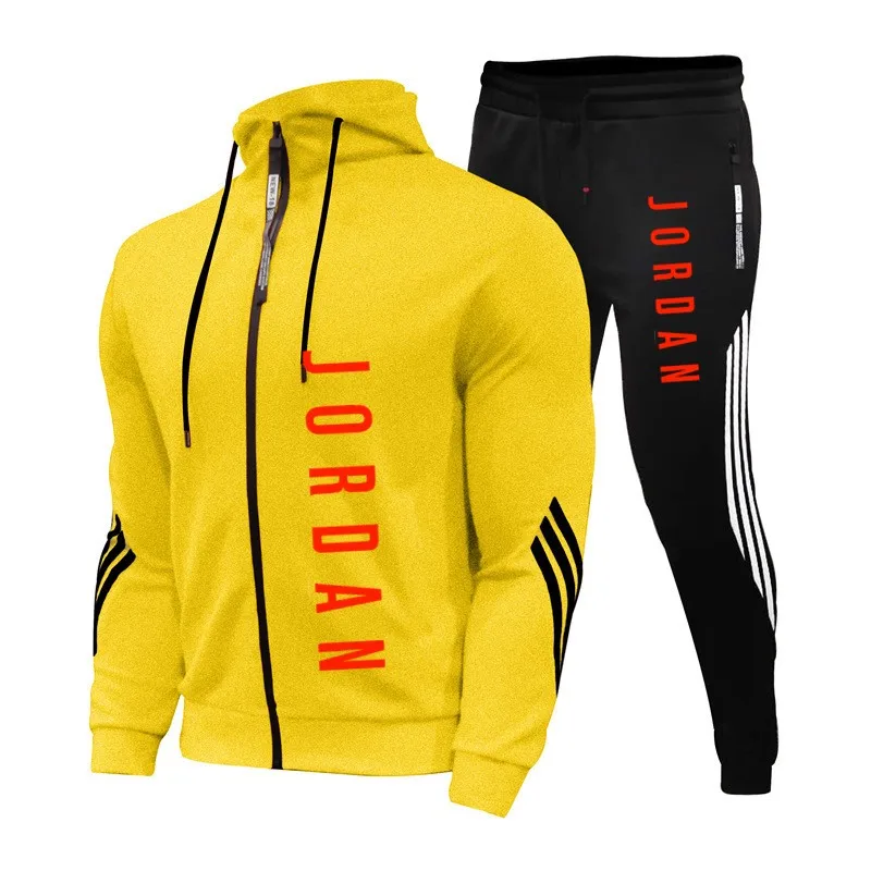 2021 Spring and Autumn Men's Sports Zipper Hoodie + Pants Casual Suit Brand Print Pullover Size: S-XXXL 
2021 Spring and Autumn Men's Sports Zipper Hoodie + Pants Casual Suit Brand Print Pullover Size: S-XXXL