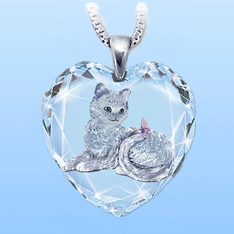 Exquisite Transparent Heart-Shaped Crystal Kitten Pendant Necklace for Women 2022 Trend Party Jewelry Gift Chain Necklace
Exquisite Transparent Heart-Shaped Crystal Kitten Pendant Necklace for Women 2022 Trend Party Jewelry Gift Chain Necklace
