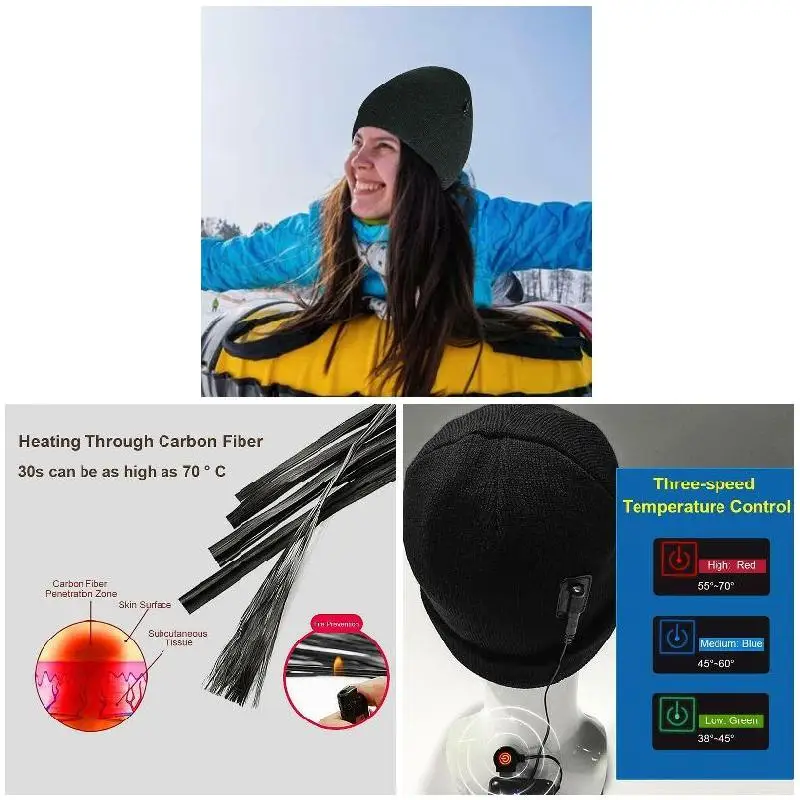 Men Women Rechargeable Electric Heated Hat Knitted Warm Cap for Outdoor Fall Winter EDF88
Men Women Rechargeable Electric Heated Hat Knitted Warm Cap for Outdoor Fall Winter EDF88