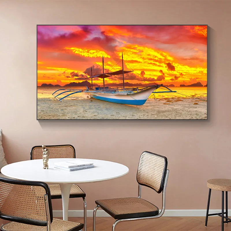 Boat Sea Canvas Painting Modern Sunset Landscape Wall Posters and Prints Art Pictures for Living Room Cuadros Home Decoration
Boat Sea Canvas Painting Modern Sunset Landscape Wall Posters and Prints Art Pictures for Living Room Cuadros Home Decoration