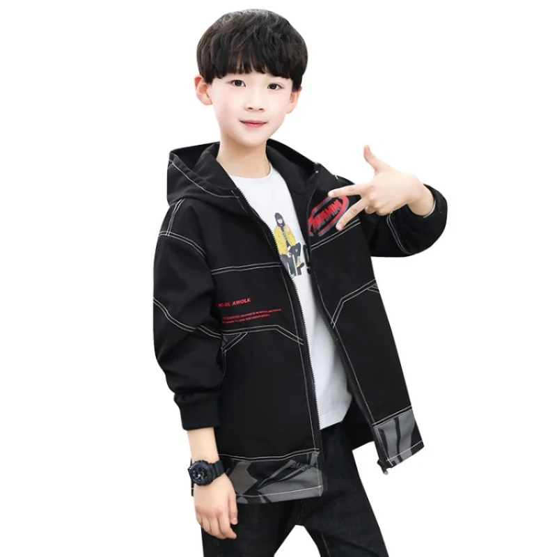 Thread Hooded Spring Autumn Boy Coat Jackets Overcoat Outwear Top Kids Costume Teenager Gift Children Clothes High Quality Plus
Thread Hooded Spring Autumn Boy Coat Jackets Overcoat Outwear Top Kids Costume Teenager Gift Children Clothes High Quality Plus