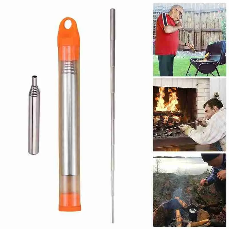 Outdoor Cooking Survival Blow Fire Tube Portable Fire Tube Starter Fire Retractable Blow Steel Tube Camping A4W9
Outdoor Cooking Survival Blow Fire Tube Portable Fire Tube Starter Fire Retractable Blow Steel Tube Camping A4W9