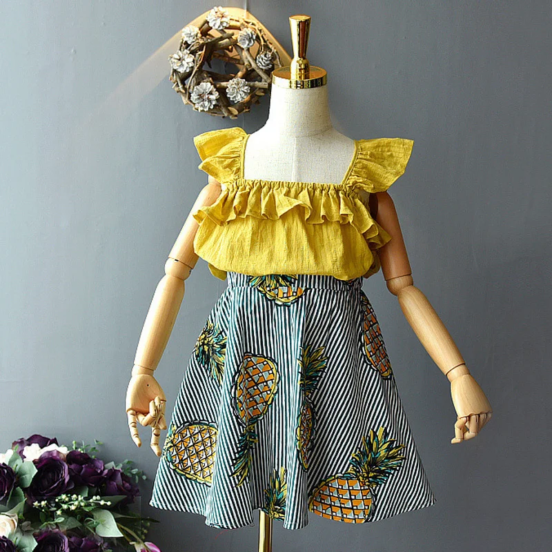 Girls Clothing Set 2021 Summer Korean Cute Fruit Sleeveless T-shirt+ High Waist Long Skirt Kids Suit Toddler Baby Girl Clothes
Girls Clothing Set 2021 Summer Korean Cute Fruit Sleeveless T-shirt+ High Waist Long Skirt Kids Suit Toddler Baby Girl Clothes