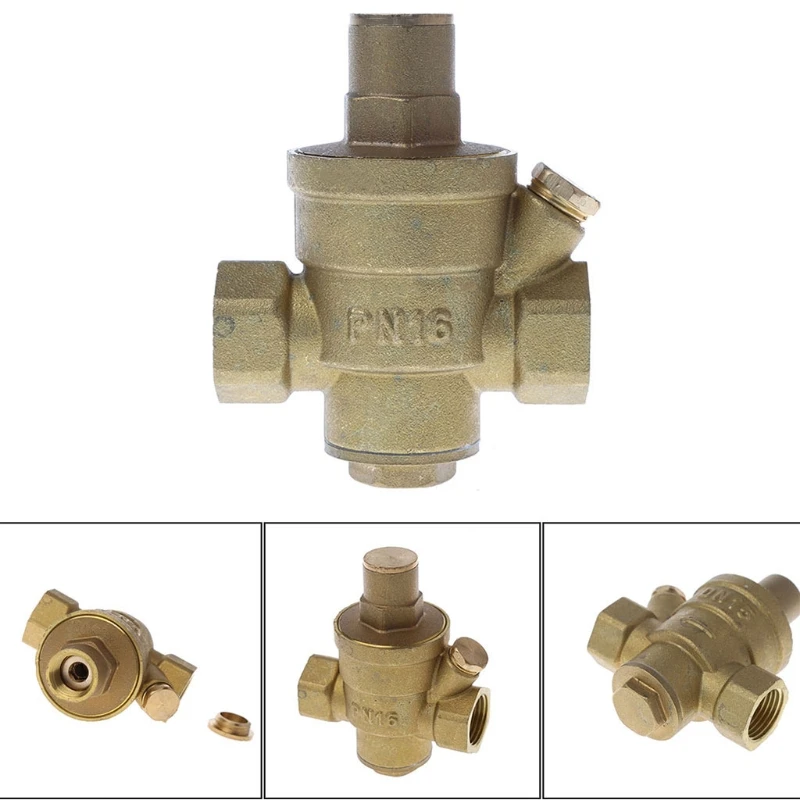 DN15 1/2" Adjustable Brass Water Pressure Reducing Regulator Valve PN 1.6 Whosale&Dropship |