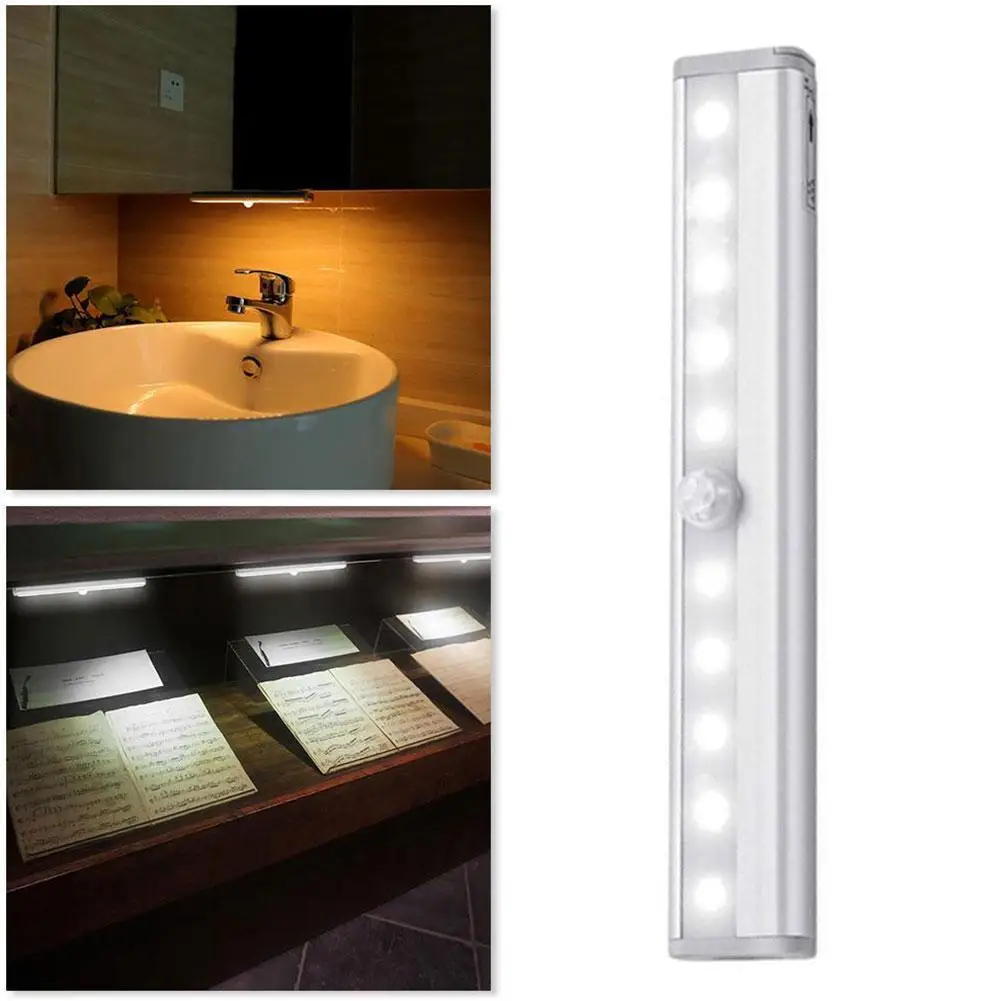 6/10 LEDs Motion Sensor Light Cupboard Wardrobe Bed Cabinet Under Kitchen For Closet Night Light Stairs LED Lamp I9D9
6/10 LEDs Motion Sensor Light Cupboard Wardrobe Bed Cabinet Under Kitchen For Closet Night Light Stairs LED Lamp I9D9