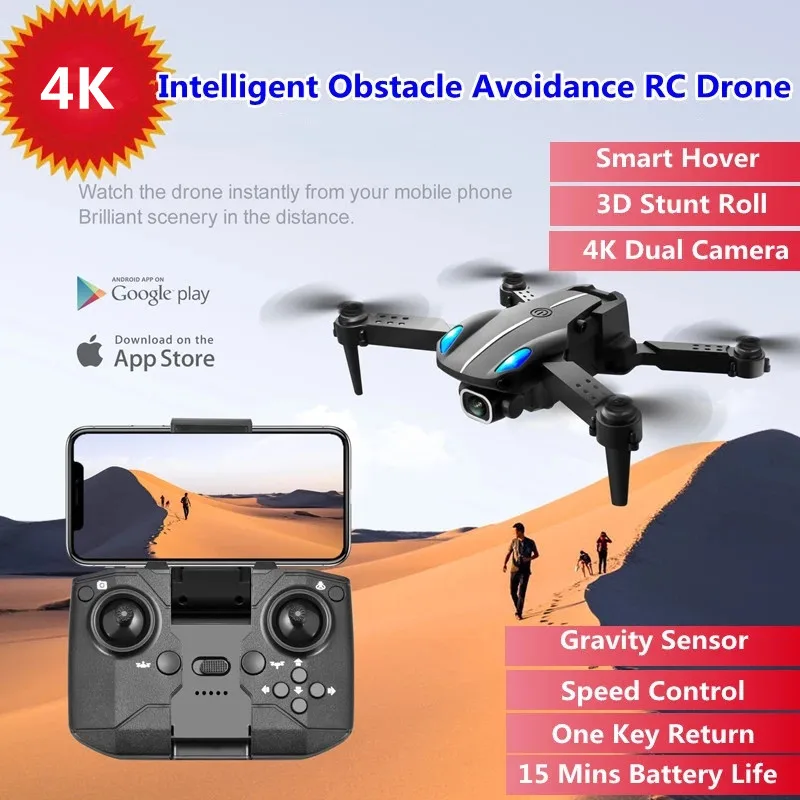 Mini Fold Remote Control Drone Intelligent Obstacle Avoidance Hover Gravity Sensor 3D Roll 4K Dual Camera RC Drone Kid Gift Toy
Mini Fold Remote Control Drone Intelligent Obstacle Avoidance Hover Gravity Sensor 3D Roll 4K Dual Camera RC Drone Kid Gift Toy