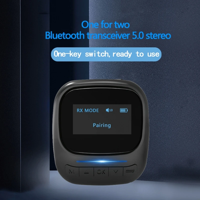 OLED Bluetooth 5.0 Audio-Receiver Transmitter 3.5MM AUX Jack Stereo Adapter aptX
OLED Bluetooth 5.0 Audio-Receiver Transmitter 3.5MM AUX Jack Stereo Adapter aptX