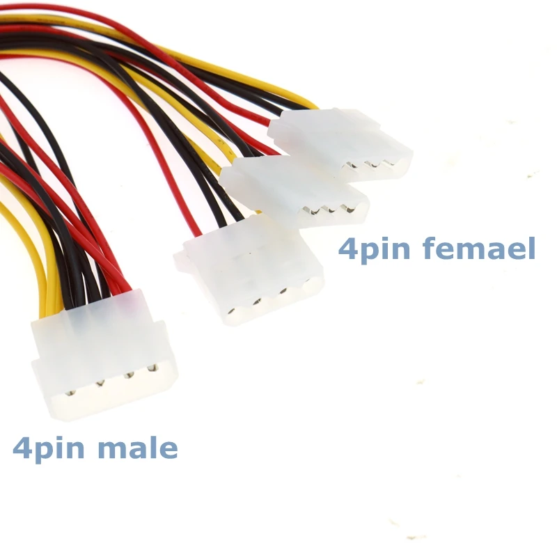 

20 см Лучшая цена 4-контактный IDE шнур питания HY1578 4-контактный Molex штекер на 3-портовый Molex IDE гнездовой разветвитель адаптер кабель