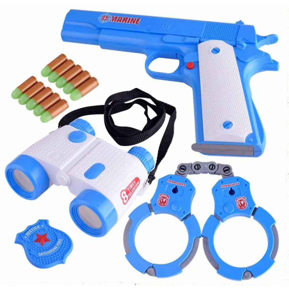 Pretend policeman Cosplay Toy Nerf Gun Set gel Blaster Soft Noctilucent Bullets Pistol Plastic Toys For Children
Pretend policeman Cosplay Toy Nerf Gun Set gel Blaster Soft Noctilucent Bullets Pistol Plastic Toys For Children