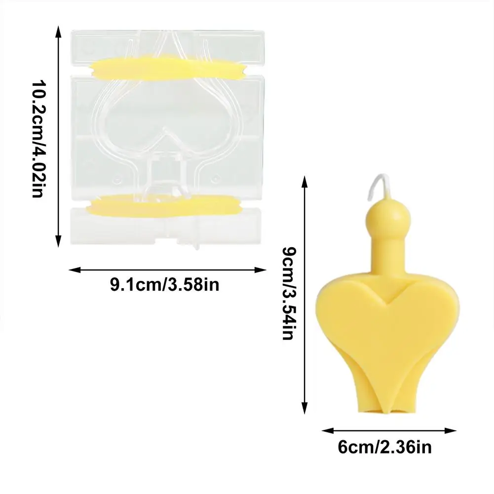 DIY Candle Making Three-Dimensional Heart Candle Mold Rugged Two-Piece Poker Heart Candle Mold Durable Heart Mould Plastic Molds
DIY Candle Making Three-Dimensional Heart Candle Mold Rugged Two-Piece Poker Heart Candle Mold Durable Heart Mould Plastic Molds