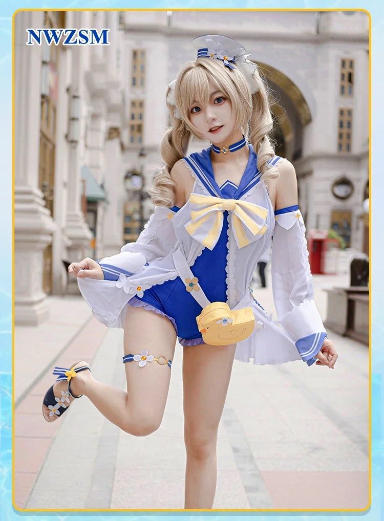Genshin Impact Barbara Jean Shining Concerto Swimsuit Skin Lovely Uniform Cosplay Costume Pool Party Summer Swimwear Women
Genshin Impact Barbara Jean Shining Concerto Swimsuit Skin Lovely Uniform Cosplay Costume Pool Party Summer Swimwear Women