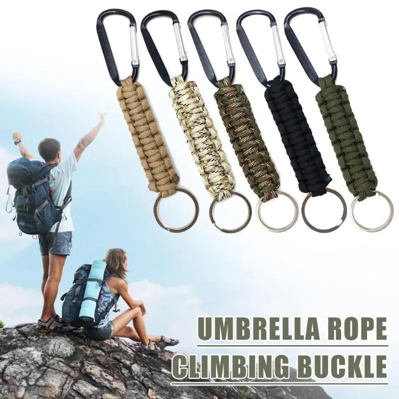 

6 PCS Cord Parachute Rope Keyring Carabiner Safety Survival Gear Tactical Military Strand Kits Lanyard Keychain Outdoor Tools