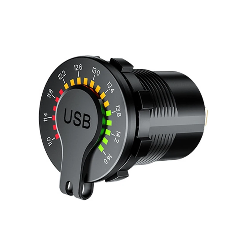 B2RF Quick Charge 3.0 Dual USB Car Charger Socket w/ Colorful Voltmeter & ON/Off Switch, 12V USB Outlet for Car Marine Boat
B2RF Quick Charge 3.0 Dual USB Car Charger Socket w/ Colorful Voltmeter & ON/Off Switch, 12V USB Outlet for Car Marine Boat