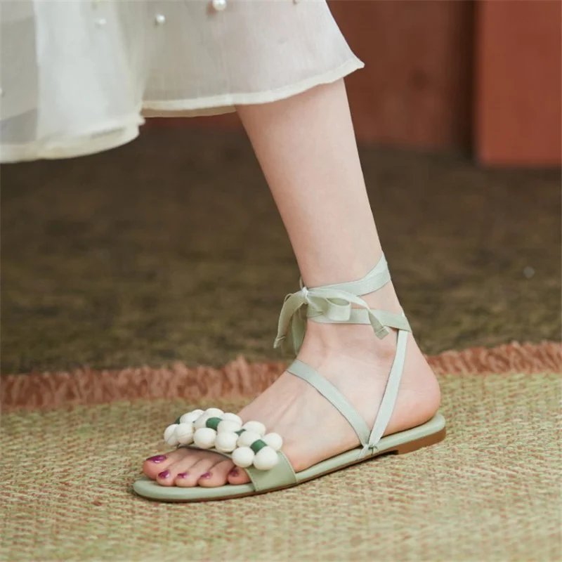 Women Sandals Summer Cross-tied Open Toe Four Seasons Flowers Girl Shoes Round Toe Flat Concise Fashion Sandalias De Las Mujeres
Women Sandals Summer Cross-tied Open Toe Four Seasons Flowers Girl Shoes Round Toe Flat Concise Fashion Sandalias De Las Mujeres
