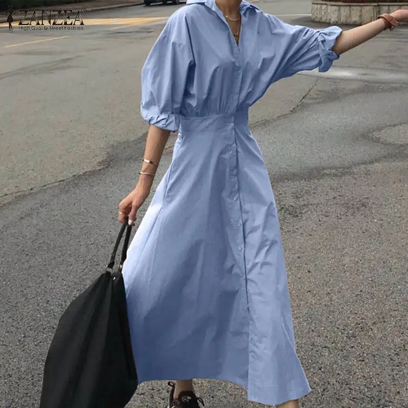 Women Elegant Maxi Shirt Dress 2021 Fashion Female A Line Robe ZANZEA Solid Lapel Vestidos Casual Long Sleeve Dresses Oversized
Women Elegant Maxi Shirt Dress 2021 Fashion Female A Line Robe ZANZEA Solid Lapel Vestidos Casual Long Sleeve Dresses Oversized