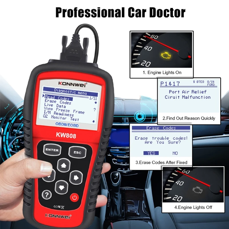 Car Diagnostic Scanner Auto Engine Fault Code Reader All Purpose Diagnostic Scan Tool Suitable for Trucks Cars Vehicles
Car Diagnostic Scanner Auto Engine Fault Code Reader All Purpose Diagnostic Scan Tool Suitable for Trucks Cars Vehicles