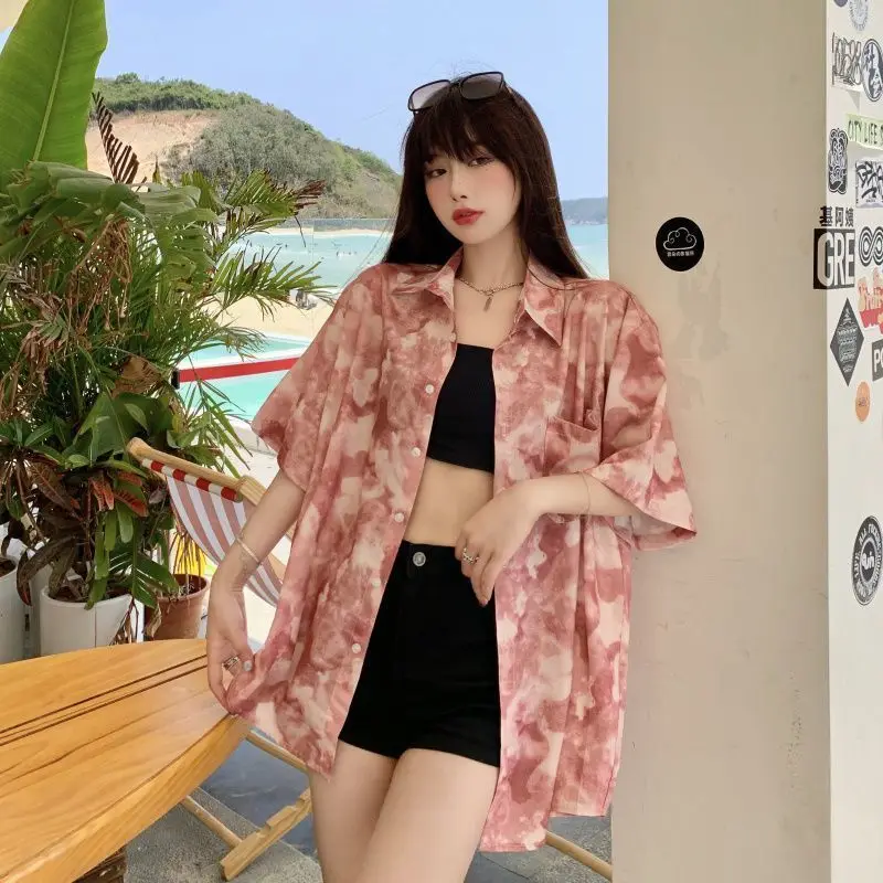 Zadily 2021 Summer Women Beach Style Tie Dye Turn-down Collar Casual Shirt Short Sleeve Loose Fashion Blouse
Zadily 2021 Summer Women Beach Style Tie Dye Turn-down Collar Casual Shirt Short Sleeve Loose Fashion Blouse