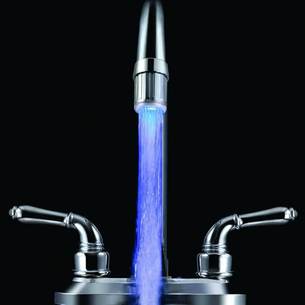 

Kitchen LED faucet temperature sensor kitchen LED Light Water faucets Tap Heads RGB Glow Shower Stream bathroom 3 Color Change