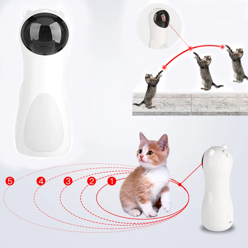 

Умная игрушка для кошек, светодиодная лазерная указка, автоматическое дразнирование домашних животных, кошки, функция интеллектуального т...