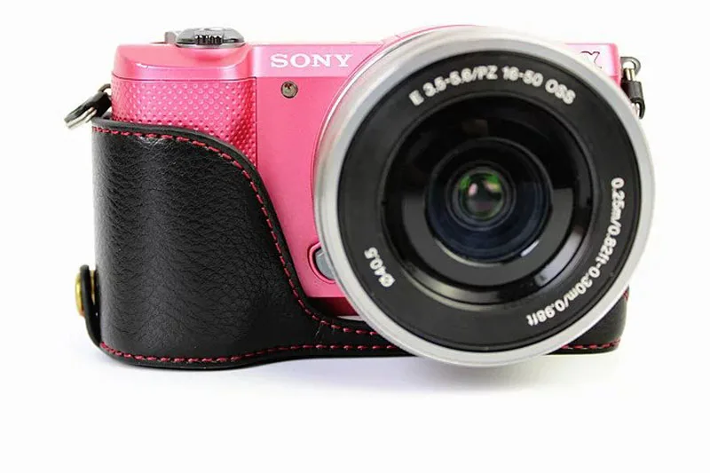 Защитный чехол из натуральной кожи для камеры Sony Alpha A5000 A5100 | Электроника
