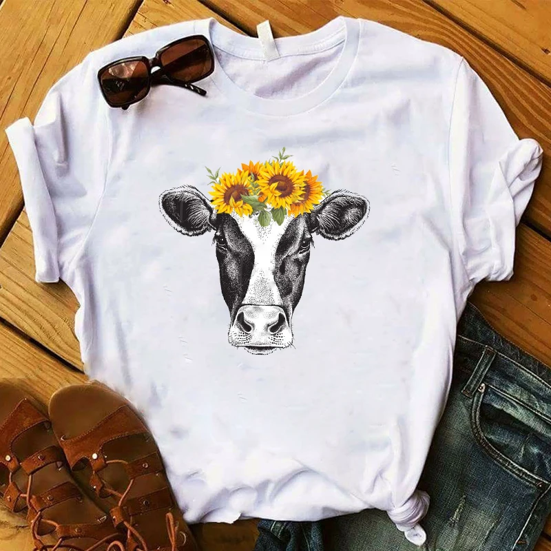 Women Lady T Shirt Sunflower Cow Bull Vintage Printed Tshirt Ladies Tee Shirt Women Female Tops Clothes Graphic T-shirt
Women Lady T Shirt Sunflower Cow Bull Vintage Printed Tshirt Ladies Tee Shirt Women Female Tops Clothes Graphic T-shirt