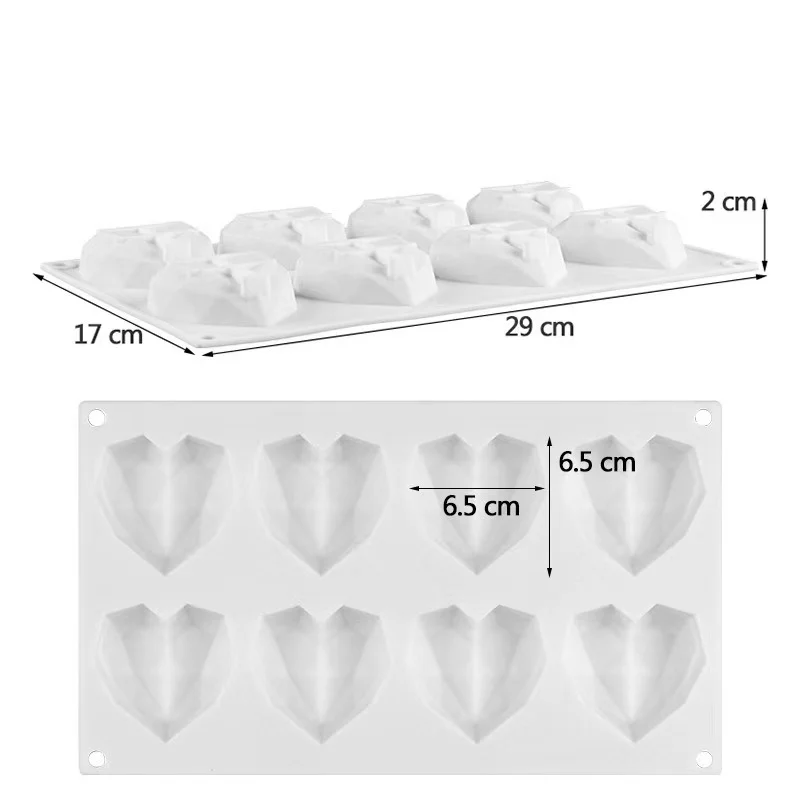 8 Cavity Diamond Breakable Heart Shape Mold Reposteria Cake Decoration Letter Number Silicone Chocolate Mold with Wood Hammer
8 Cavity Diamond Breakable Heart Shape Mold Reposteria Cake Decoration Letter Number Silicone Chocolate Mold with Wood Hammer