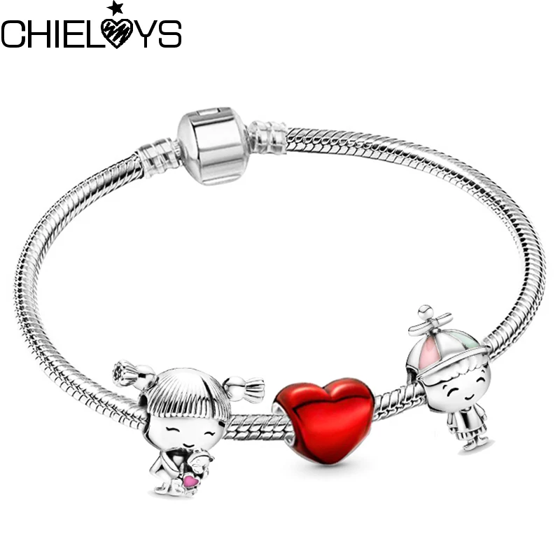 2021 New Romantic Heart Enamel Charm Bracelets With Silver Color Boy & Girl Beads Bracelets for Women Valentine's Day Jewelry
2021 New Romantic Heart Enamel Charm Bracelets With Silver Color Boy & Girl Beads Bracelets for Women Valentine's Day Jewelry