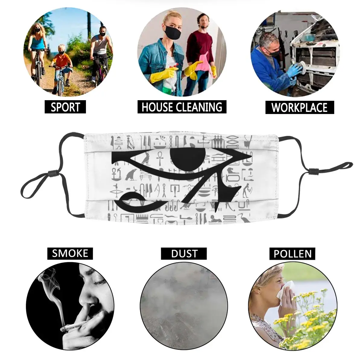 The Eye Of Horus Reusable Face Mask Egypt Ancient Egyptian Symbol Anti Haze Dustproof Mask Protection Mask Respirator Muffle
The Eye Of Horus Reusable Face Mask Egypt Ancient Egyptian Symbol Anti Haze Dustproof Mask Protection Mask Respirator Muffle
