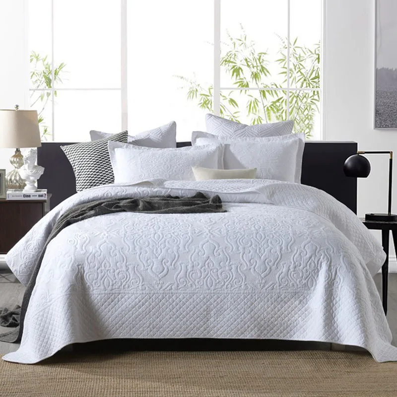 CHAUSUB Solid Quilt Set 3PCS Bedspreads for Double Bed Cotton Quilts Embroidered Bed Cover Queen Size Coverlet Summer Blanket
CHAUSUB Solid Quilt Set 3PCS Bedspreads for Double Bed Cotton Quilts Embroidered Bed Cover Queen Size Coverlet Summer Blanket