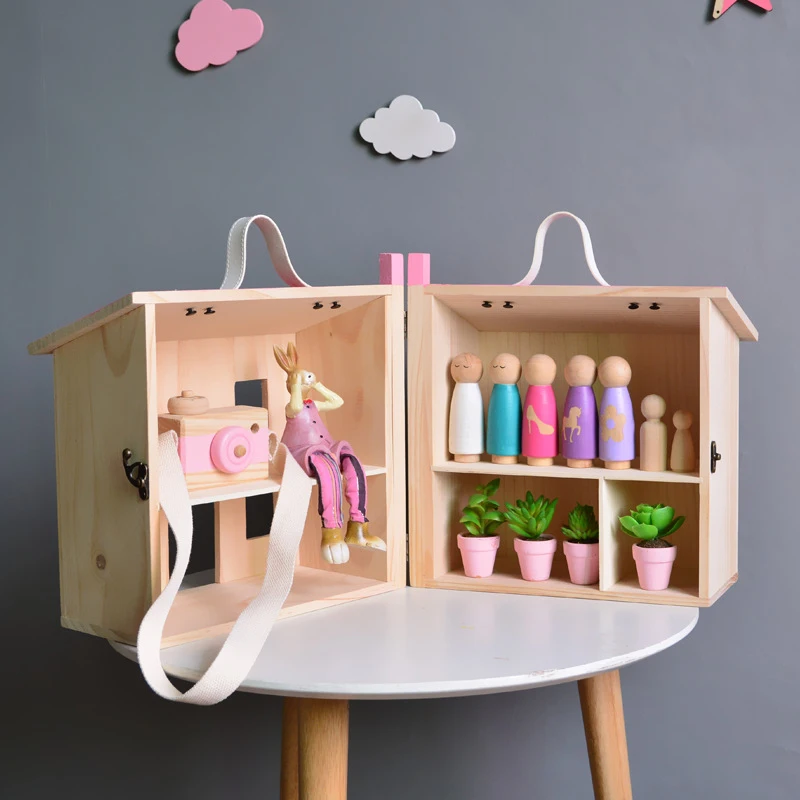 Nordic Wood House Storage Box Movable Jewelry Box Organizer Desk Home Decoration Children's Room Game Toy Photo Props
Nordic Wood House Storage Box Movable Jewelry Box Organizer Desk Home Decoration Children's Room Game Toy Photo Props