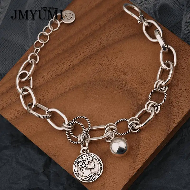 JMYUMI Vintage Punk 925 Sterling Silver Chain Brcacelet for Women Summer New Trendy Portrait Pendant Handmade Party Jewelry
JMYUMI Vintage Punk 925 Sterling Silver Chain Brcacelet for Women Summer New Trendy Portrait Pendant Handmade Party Jewelry
