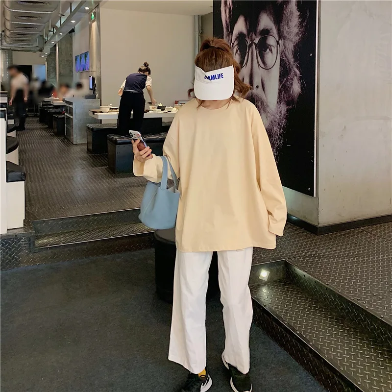 Long-sleeved t-shirt women ins2021 casual Korean style loose student thin section KE17
Long-sleeved t-shirt women ins2021 casual Korean style loose student thin section KE17