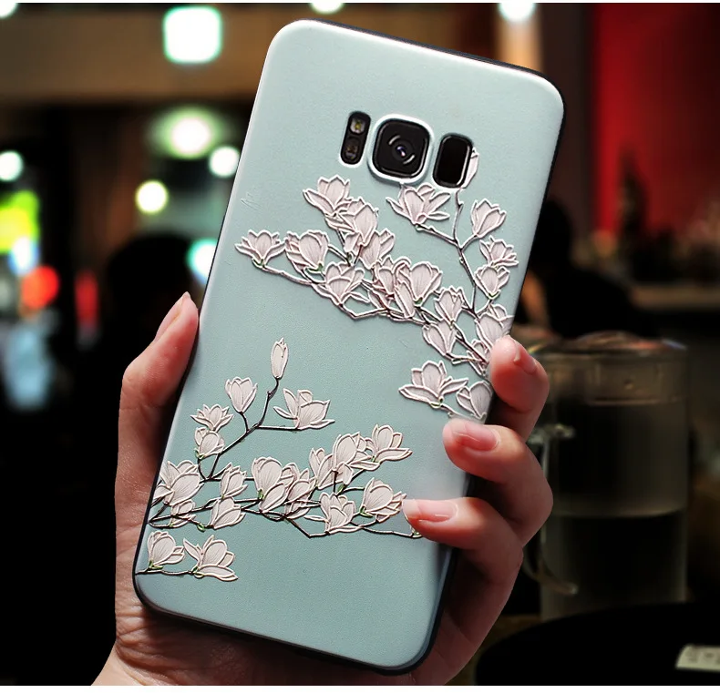 For Samsung J4 Plus Case Flower Relief Soft Silicone Back Cover Galaxy A6 A8 2018 J6 J8 J 4 6 J4+ Phone Cases | Мобильные телефоны