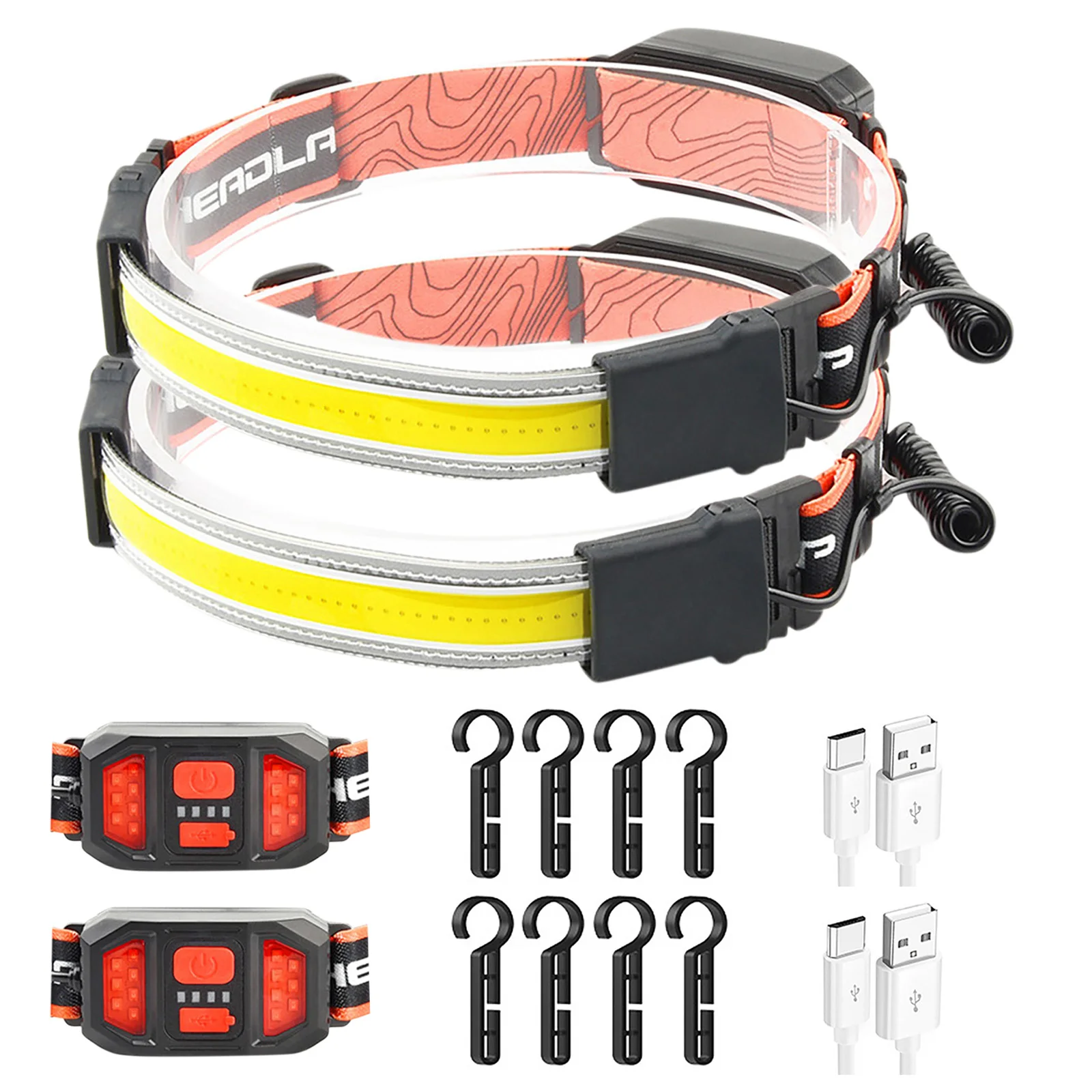 LED Headlamp Flashlight USB Rechargeable Headlight with 8 Clips Adjustable Hands Head Lamp 3 Light Modes for Camping Hiking
LED Headlamp Flashlight USB Rechargeable Headlight with 8 Clips Adjustable Hands Head Lamp 3 Light Modes for Camping Hiking