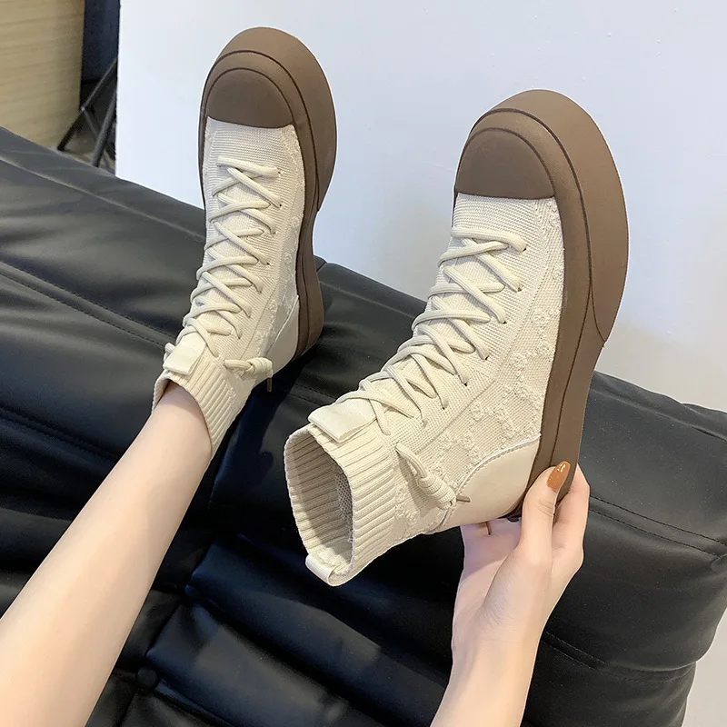 Elastic Boots Women's Autumn 2021 New Color Matching Thick-soled Woven Casual Short Boots Women's Thin Boots
Elastic Boots Women's Autumn 2021 New Color Matching Thick-soled Woven Casual Short Boots Women's Thin Boots