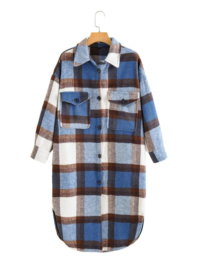Fashion Retro Blend Plaid Coat Women Lapel Shirt Style Single Breasted Trench Spring Autumn All-Match Casual Commute Warm Tops
Fashion Retro Blend Plaid Coat Women Lapel Shirt Style Single Breasted Trench Spring Autumn All-Match Casual Commute Warm Tops