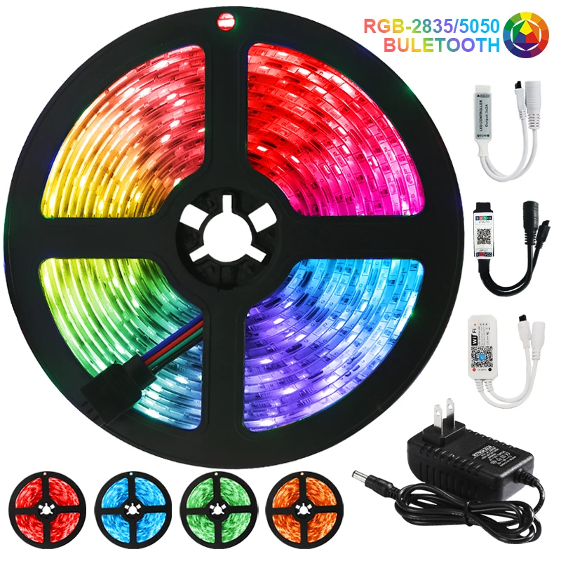 

RGB 5050 SMD 2835 Waterproof WiFi Flexible Lamp Tape Ribbon Diode Bluetooth Iuces DC12V 5M 10M 15M 20M ColorLED Strips Lights