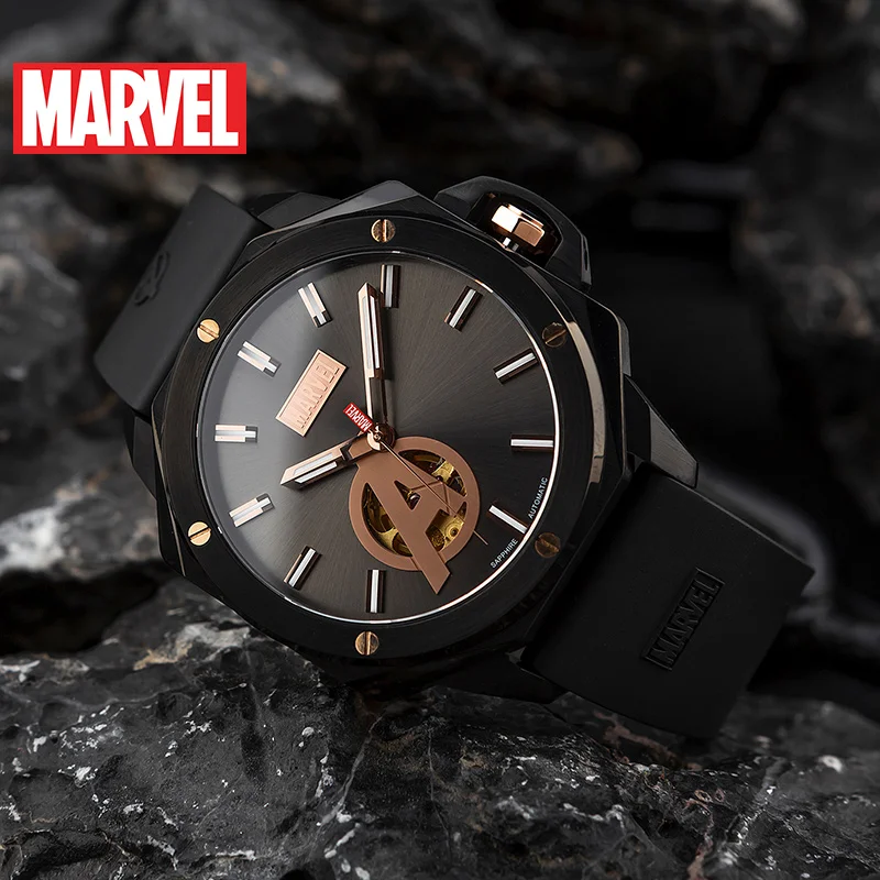 Marvel Mens Automatic 5 Bar Waterproof Rubber Band Watches Men Mechanical Luminous Top Brand Luxury Disney Captain America Watch
Marvel Mens Automatic 5 Bar Waterproof Rubber Band Watches Men Mechanical Luminous Top Brand Luxury Disney Captain America Watch