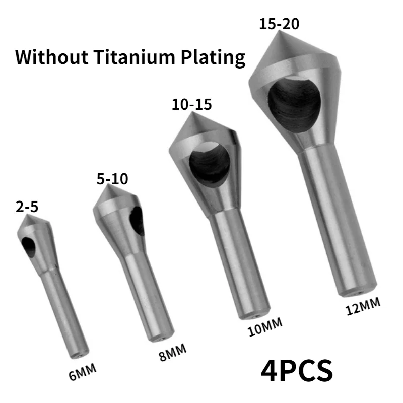 4-piece Set of High Speed Steel Bevel Chamfering Machine, Titanium Plated Inner Chip Removal Chamfering Machine, Spot Facer Set 
4-piece Set of High Speed Steel Bevel Chamfering Machine, Titanium Plated Inner Chip Removal Chamfering Machine, Spot Facer Set