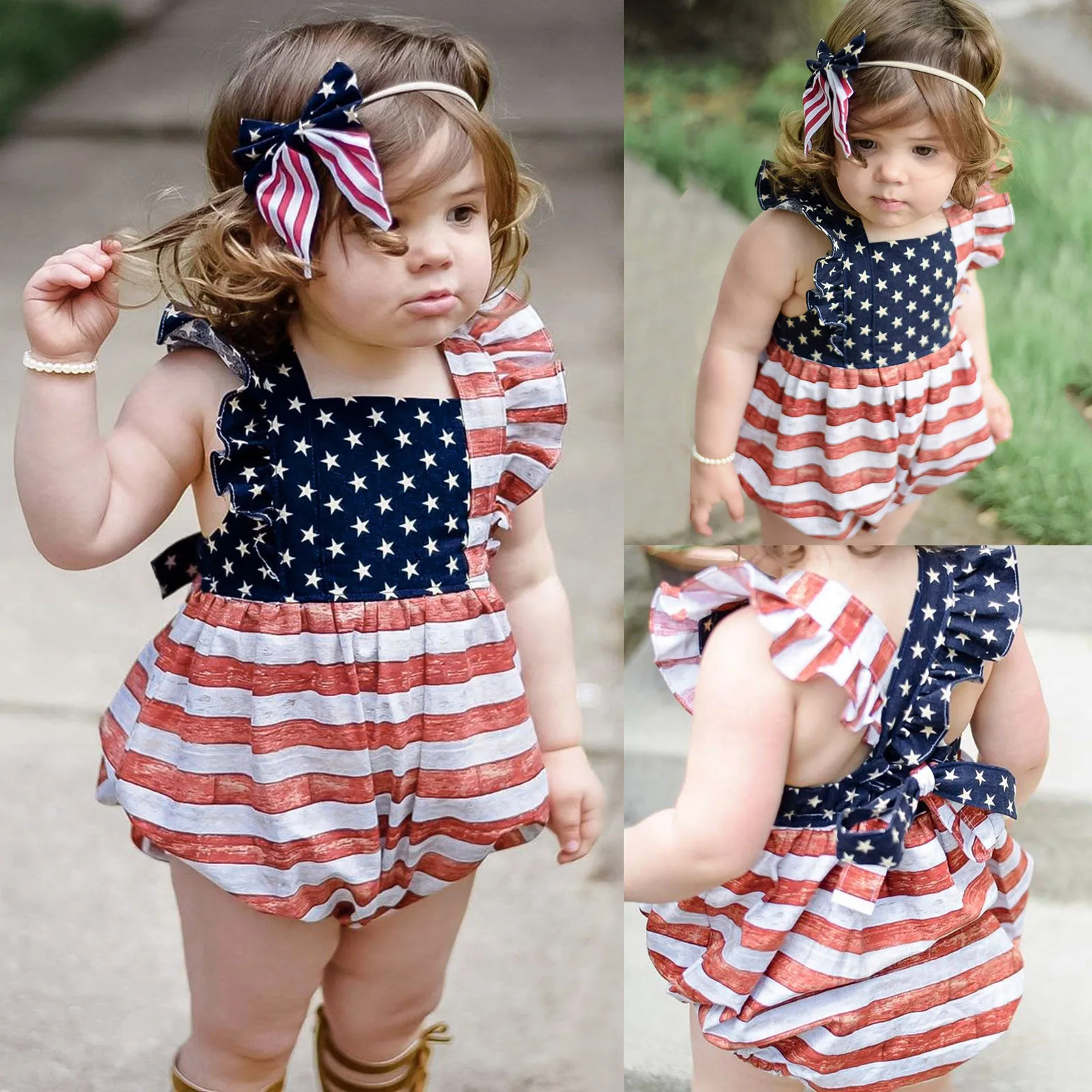 Baby Girl Clothes Independence Day Baby Romper Infant Baby Boys Girls 4th-of-July Stars and Striped Printed Romper Bodysuit
Baby Girl Clothes Independence Day Baby Romper Infant Baby Boys Girls 4th-of-July Stars and Striped Printed Romper Bodysuit